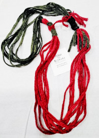 Necklace made of cotton cord at 58 cm.